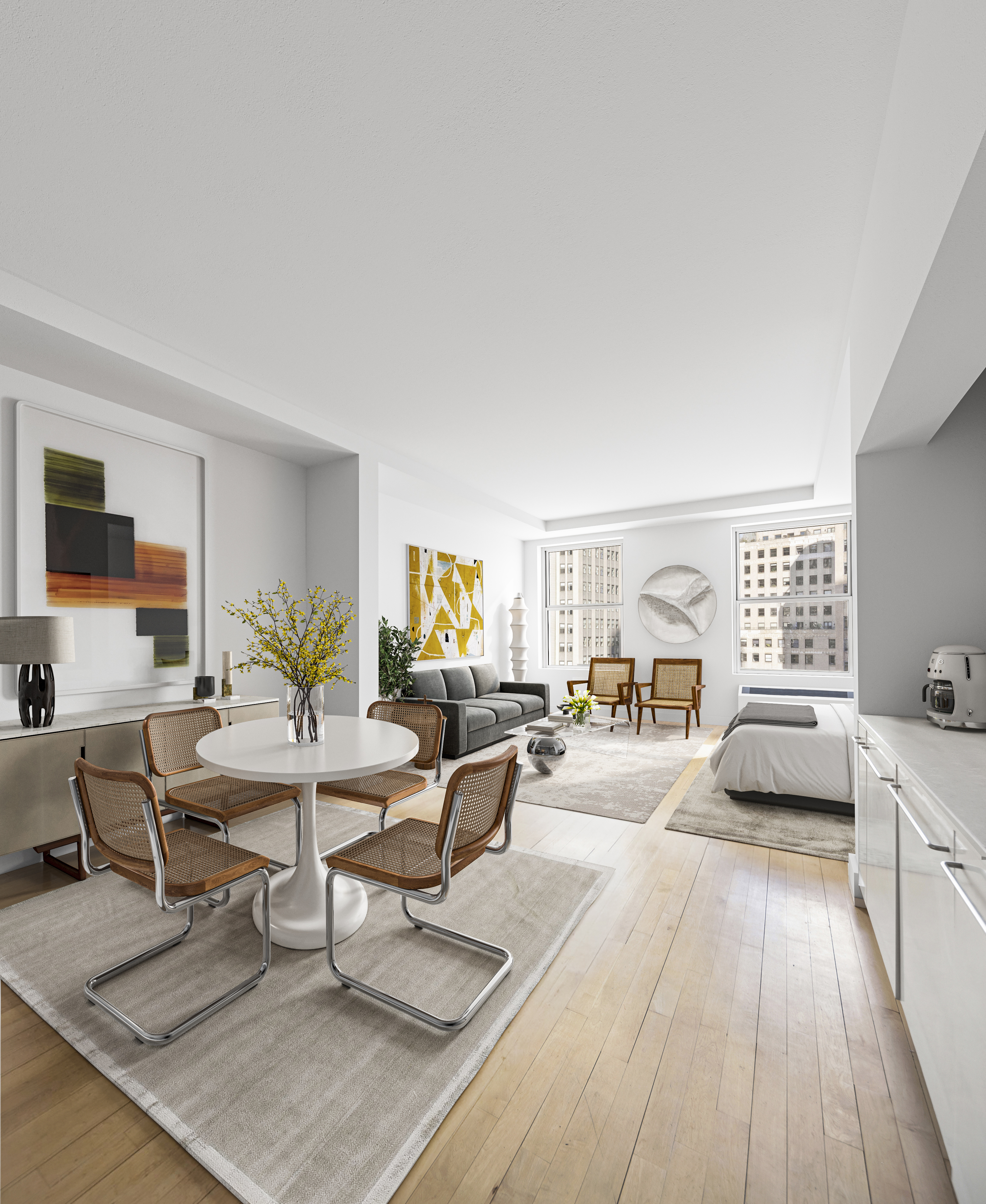 15 Broad Street, Unit 2108 Manhattan, NY 10005 - Photo 5 of 22 a living room with furniture and a table