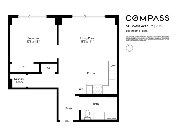 $4,000 | 517 West 46th Street, Unit 205 | Hell's Kitchen