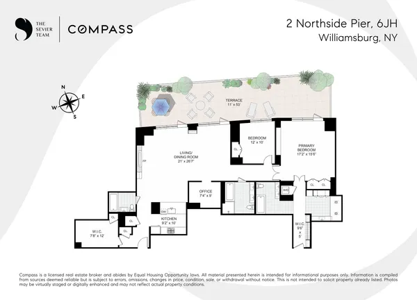 $3,595,000 | 2 Northside Piers, Unit 6JH | Williamsburg