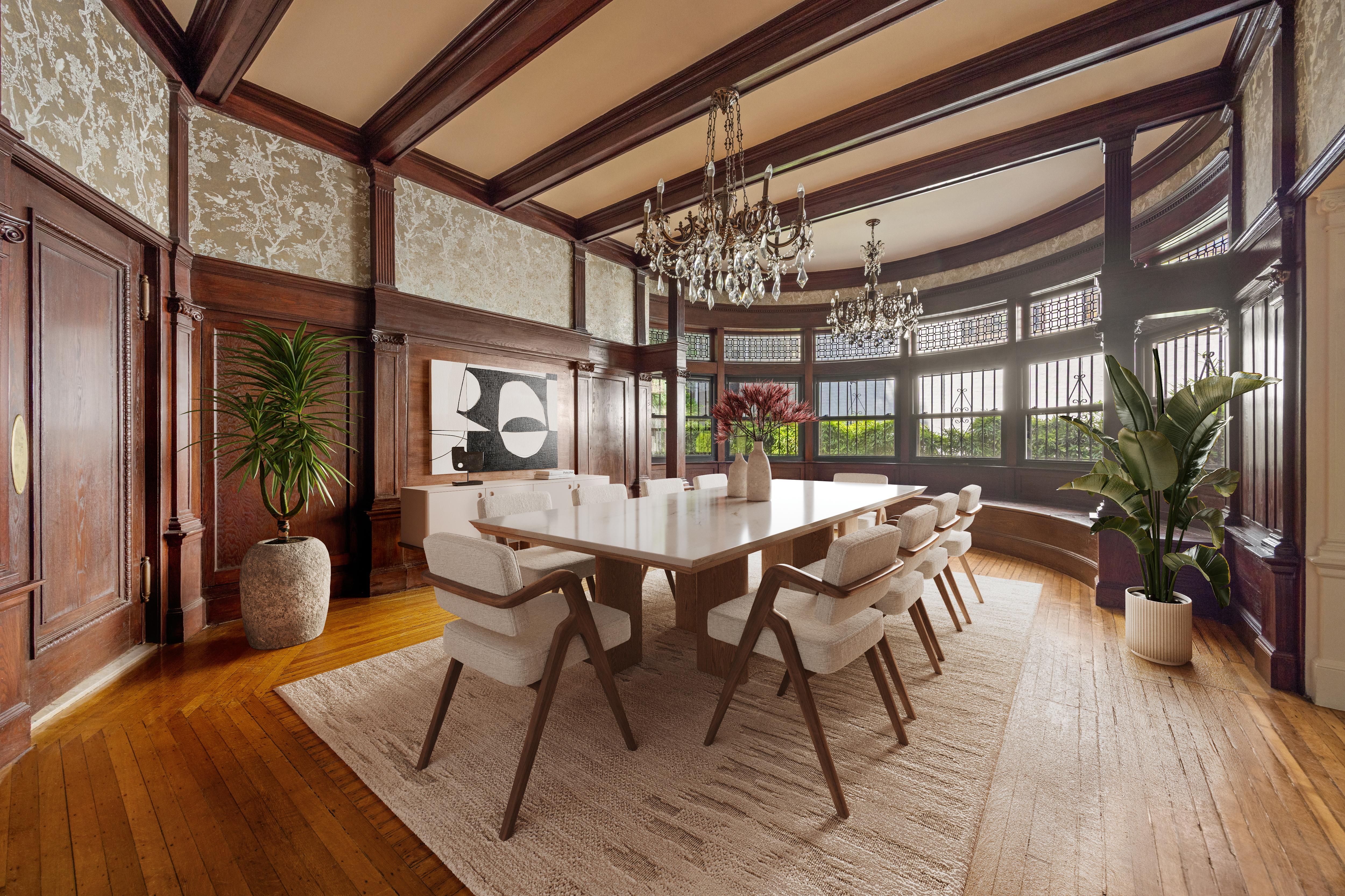 1094 Park Place Brooklyn, NY 11213 - Photo 3 of 18 a view of a dining room with furniture window and wooden floor