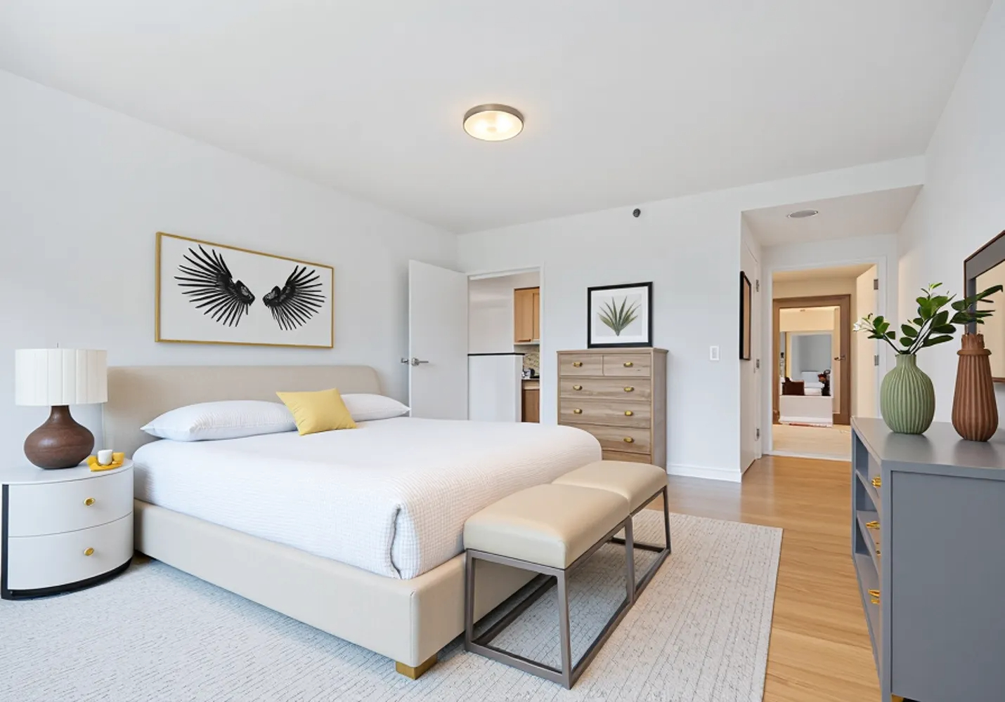 40 West 116th Street, Unit B503 Manhattan, NY 10026 - Photo 7 of 36 a spacious bedroom with a bed and wooden floor