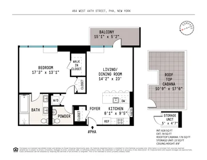 $1,295,000 | 464 West 44th Street, Unit PHA | Hell's Kitchen