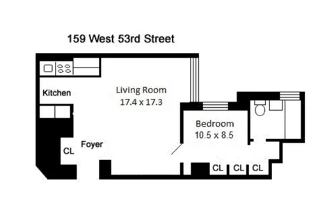 $3,800 | 159 West 53rd Street, Unit 26A | Midtown Central