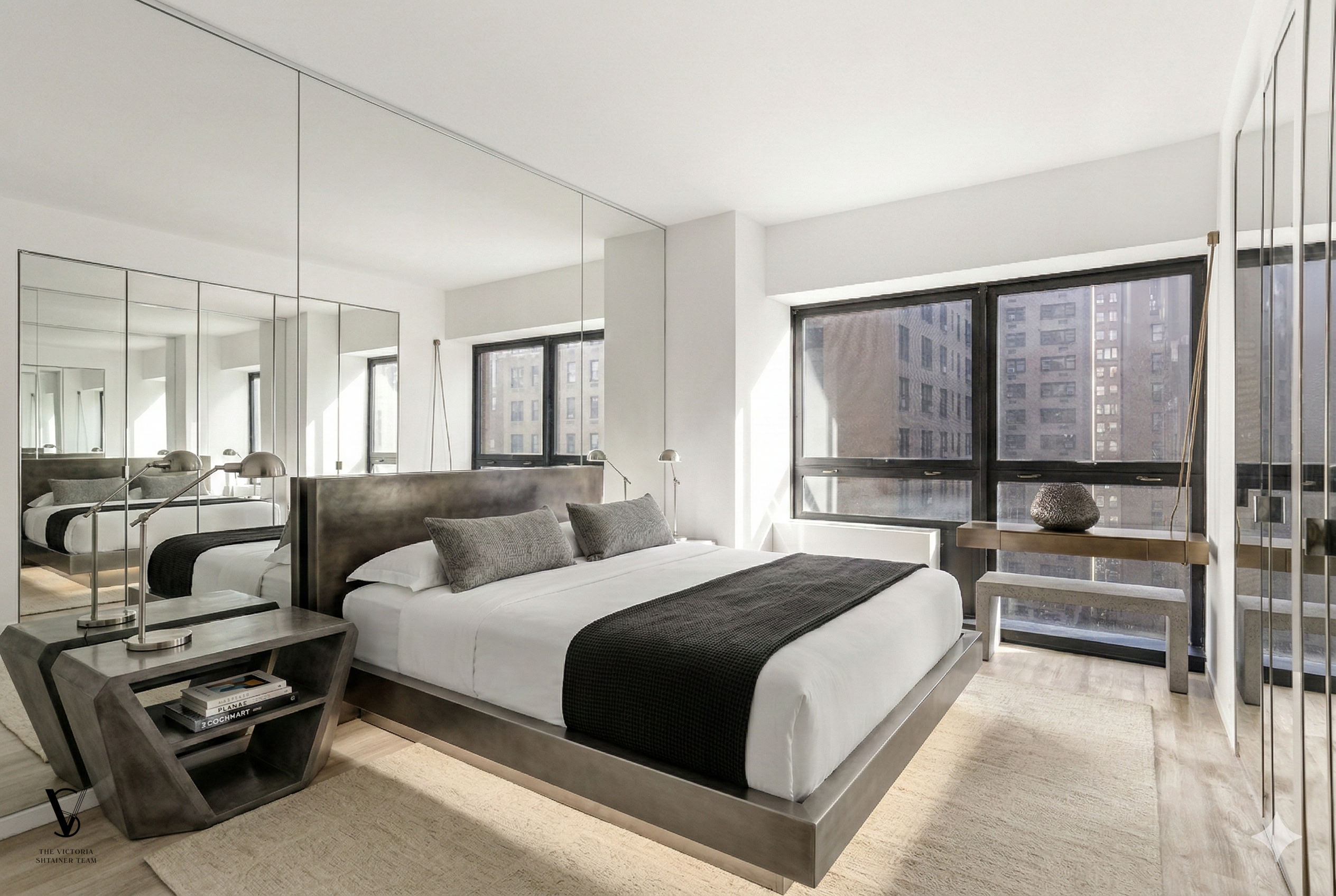 415 East 54th Street, Unit 6D Manhattan, NY 10022 - Photo 8 of 18 a large bedroom with a bed and a large window
