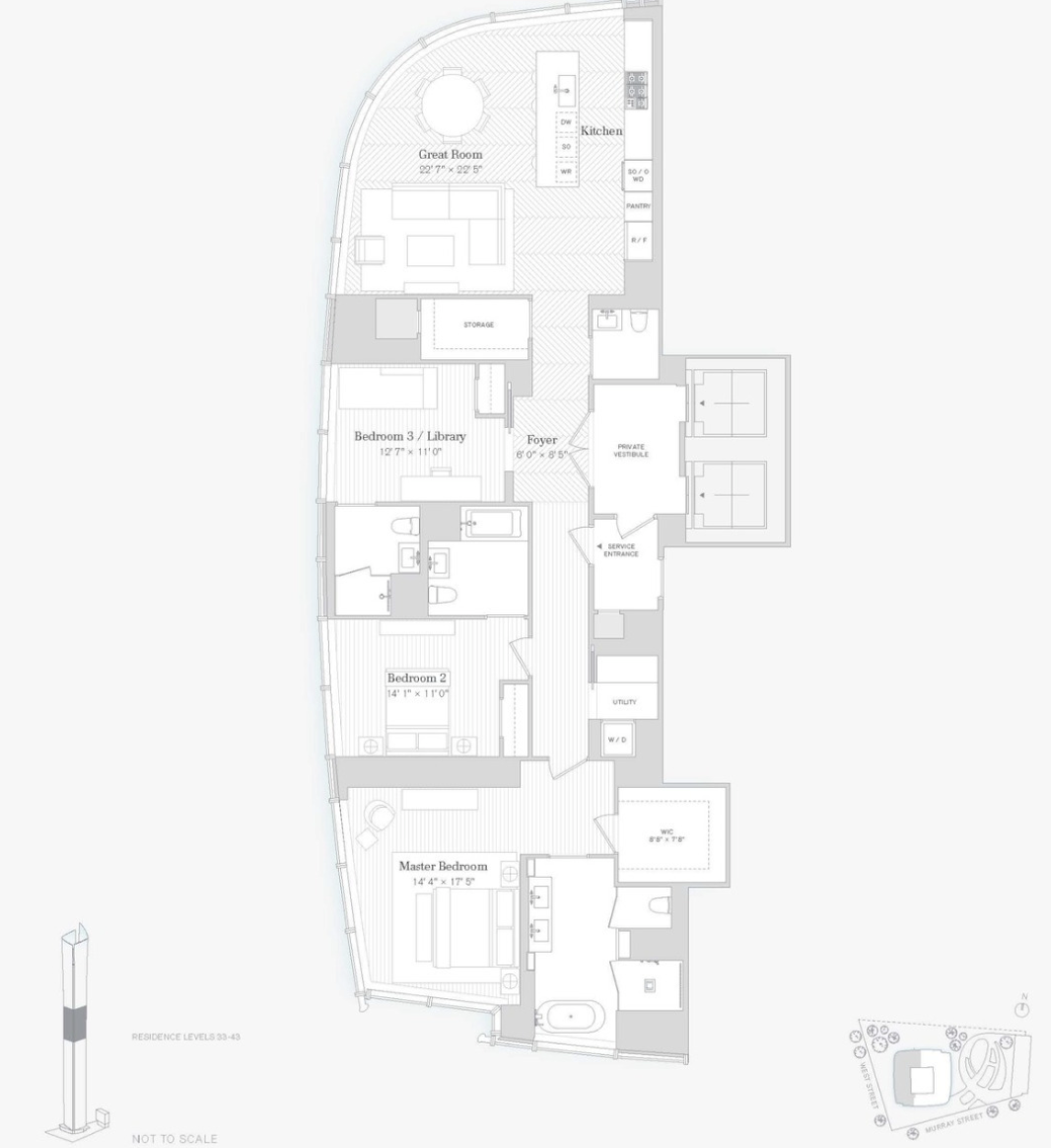 111 Murray Street, Unit 43W Manhattan, NY 10007 - Photo 32 of 32 a picture of a floor plan