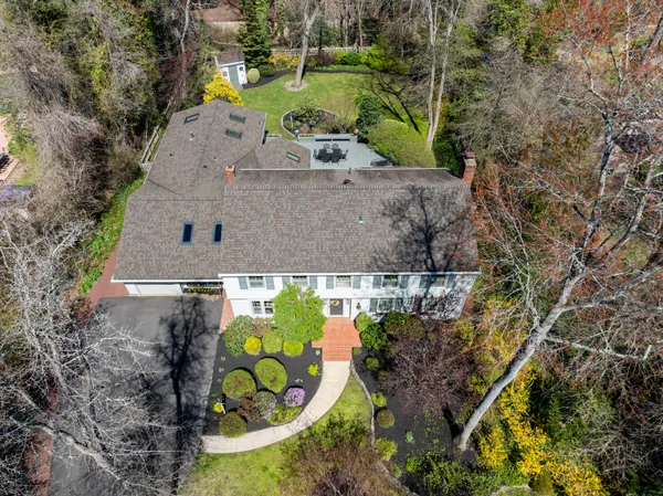 an aerial view of multiple house