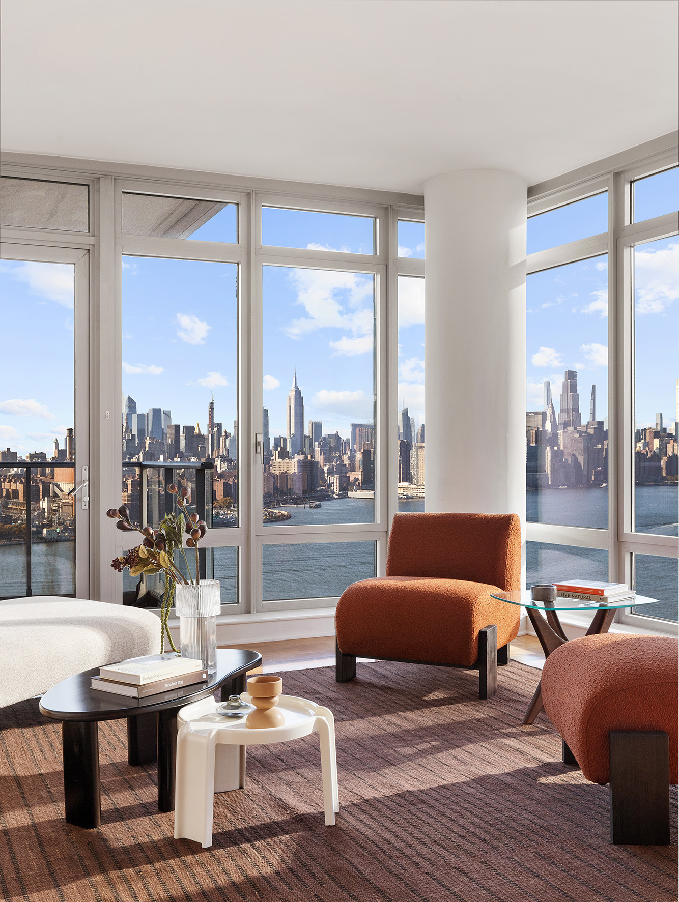 2 Northside Piers, Unit 25P Brooklyn, NY 11249 - Photo 6 of 26 a living room with furniture and a floor to ceiling window