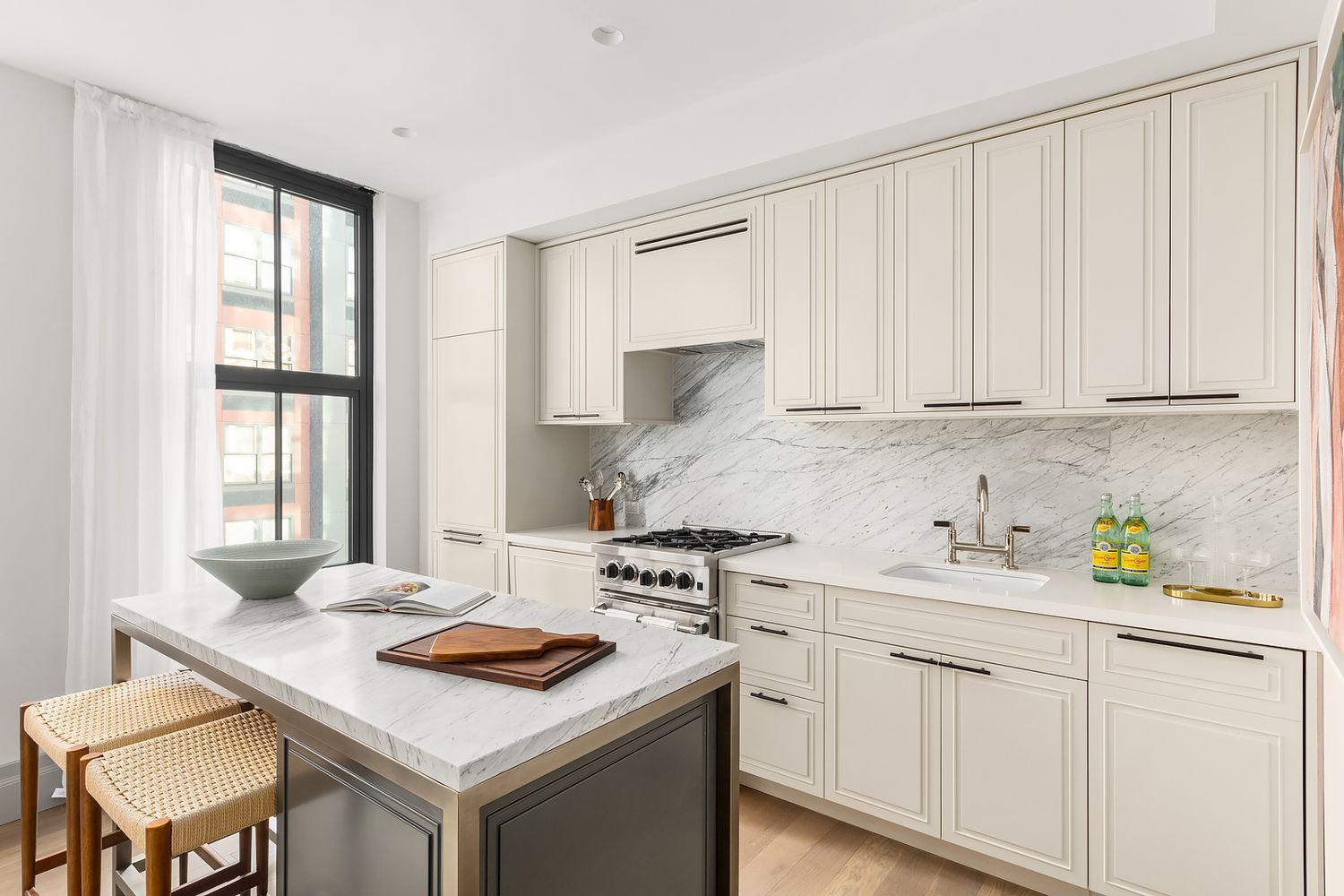 76 Schermerhorn Street, Unit 8E Brooklyn, NY 11201 - Photo 3 of 8 a kitchen with stainless steel appliances granite countertop a sink stove and cabinets