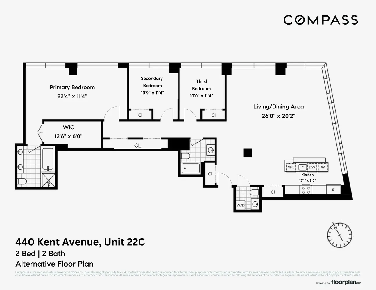 $2,295,000 | 440 Kent Avenue, Unit 22C | Williamsburg