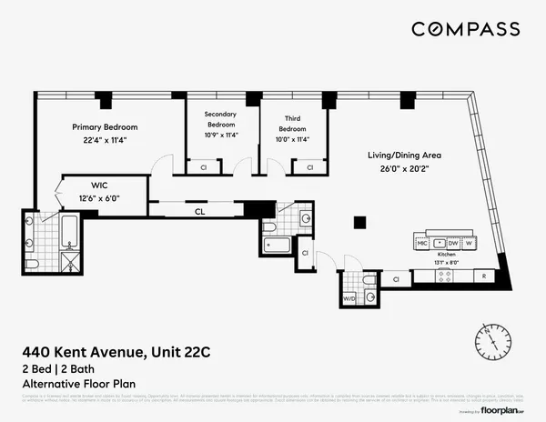 $2,295,000 | 440 Kent Avenue, Unit 22C | Williamsburg