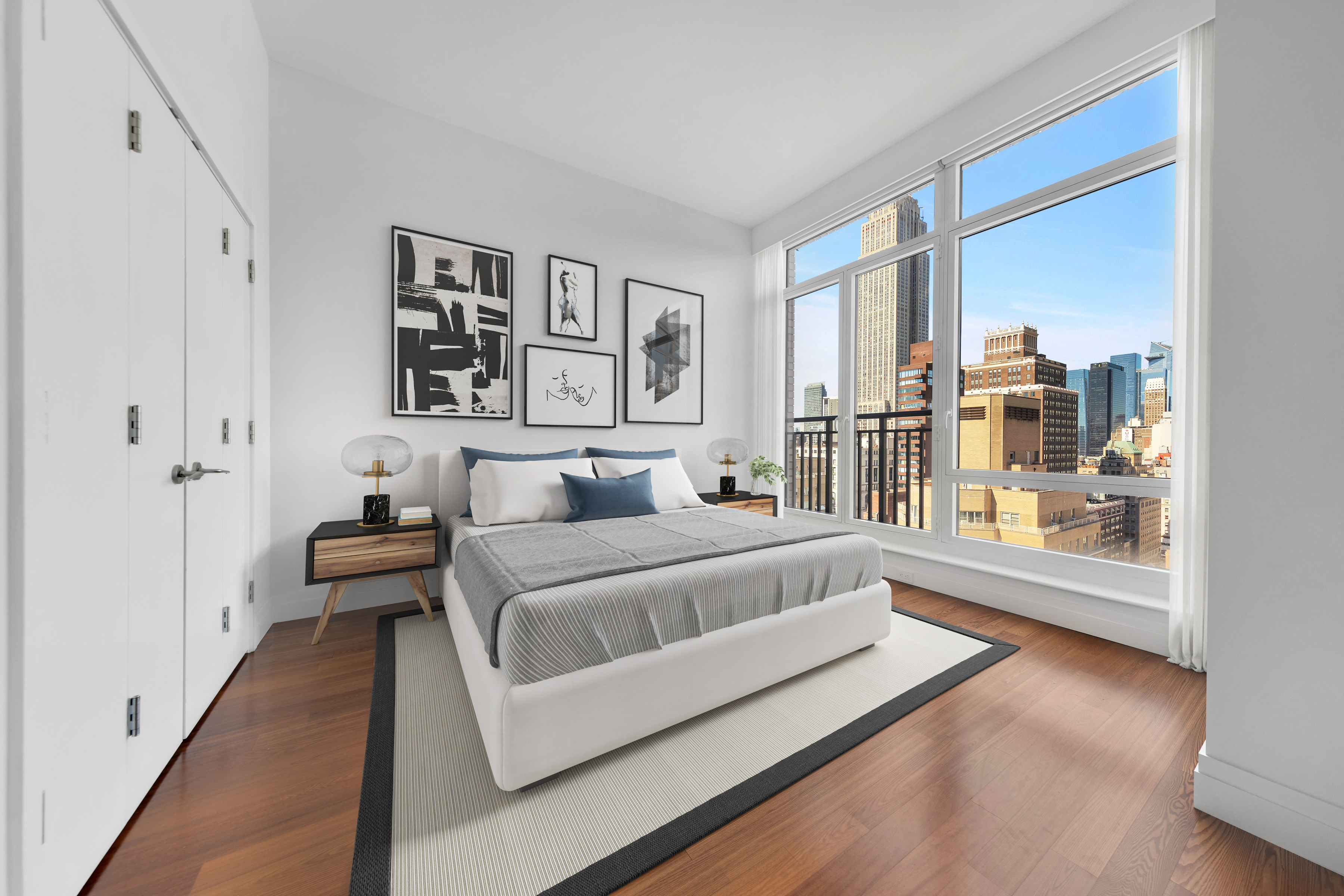 45 Park Avenue, Unit PH2 Manhattan, NY 10016 - Photo 7 of 11 a living room with furniture and a large window