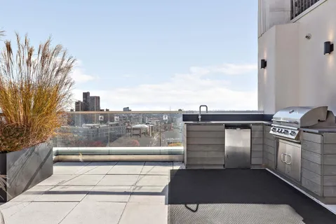 a view of terrace with city view