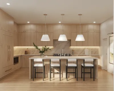 a kitchen with kitchen island granite countertop a table and chairs in it