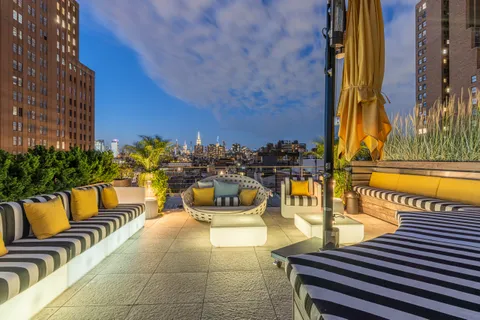 a outdoor space with patio area