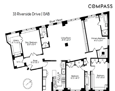 $5,749,000 | 33 Riverside Drive, Unit 13AB | Upper West Side