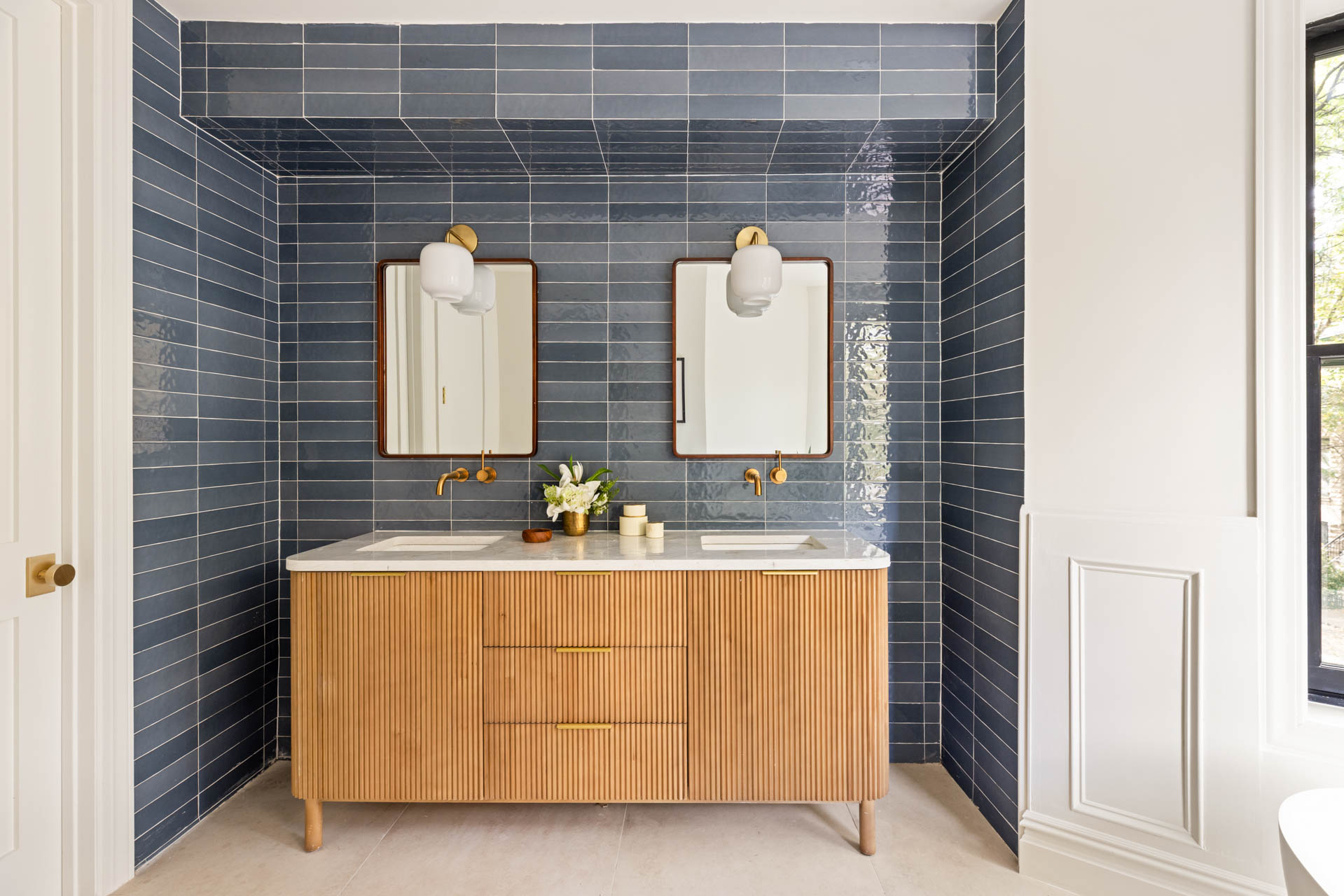 175 St James Place Brooklyn, NY 11238 - Photo 11 of 23 a bathroom with a sink and a mirror