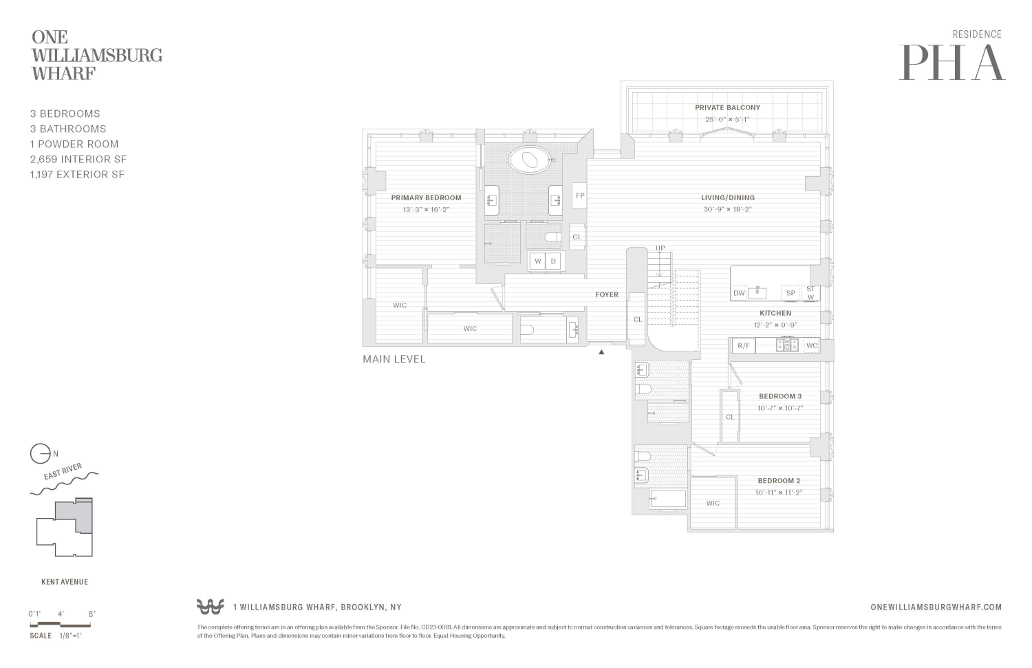 480 Kent Avenue, Unit PHA Brooklyn, NY 11249 - Photo 22 of 23 a picture of a floor plan