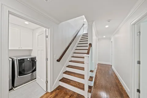 a workspace with wooden floor and a workspace