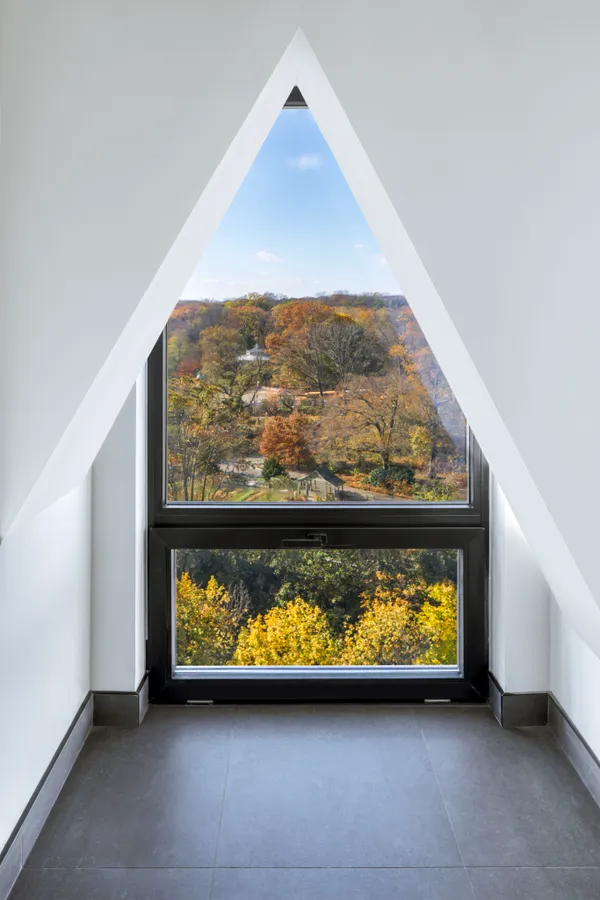 a view of car yard from a balcony