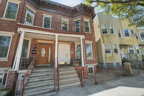 front view of a brick building