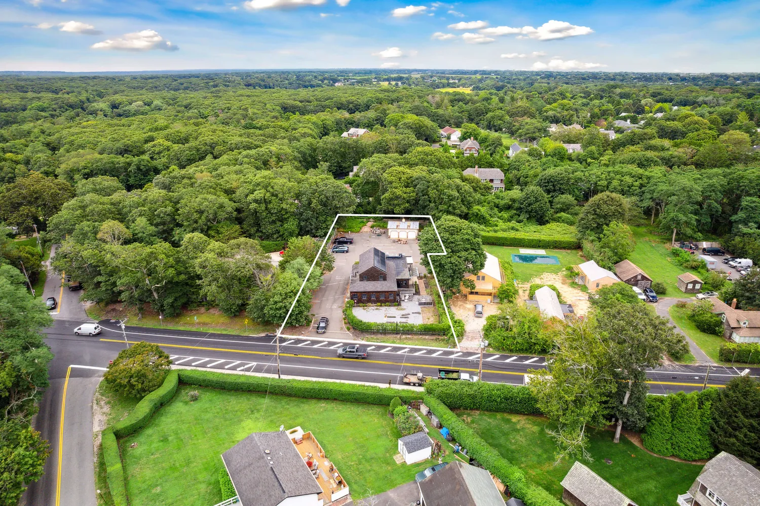 a view of a swimming pool with outdoor space