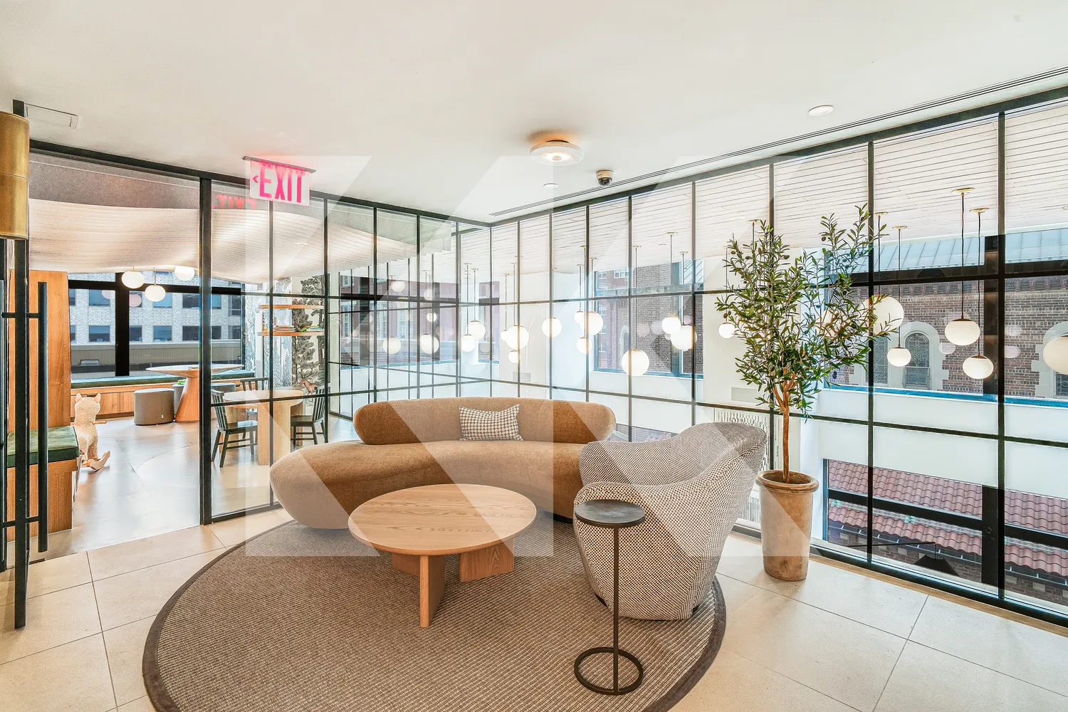 a living room with furniture