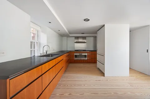 a large space with wooden floor