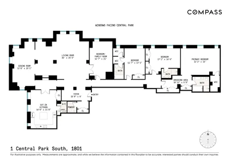 $15,500,000 | 1 Central Park South, Unit 1801/03 | Central Park South