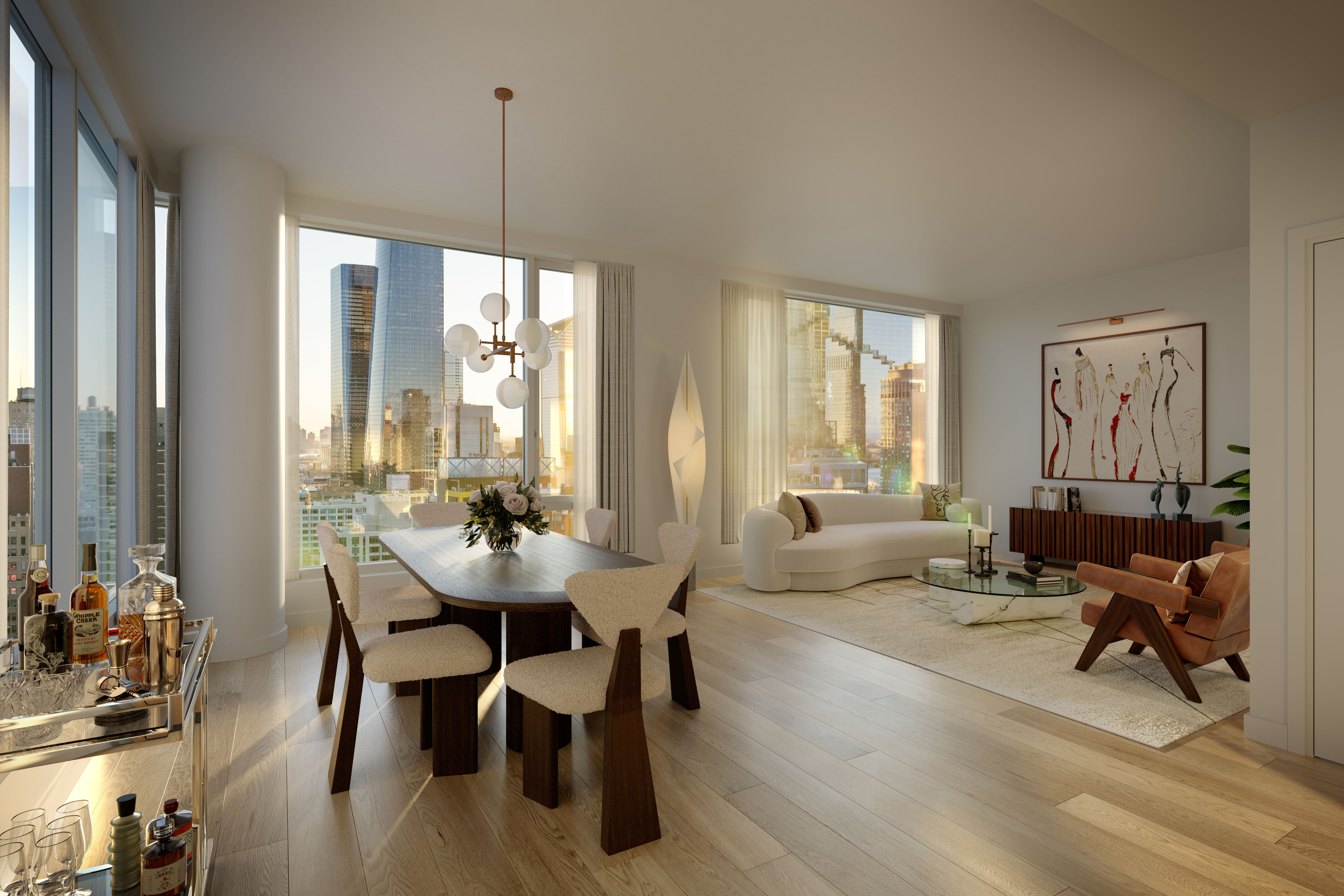 a workspace with furniture window and outside view