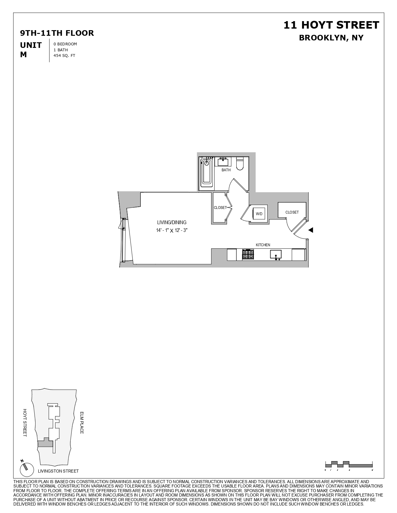 11 Hoyt Street, Unit 10M Brooklyn, NY 11201 - Photo 24 of 24 a picture of a floor plan