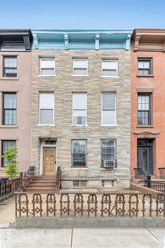 a front view of a building