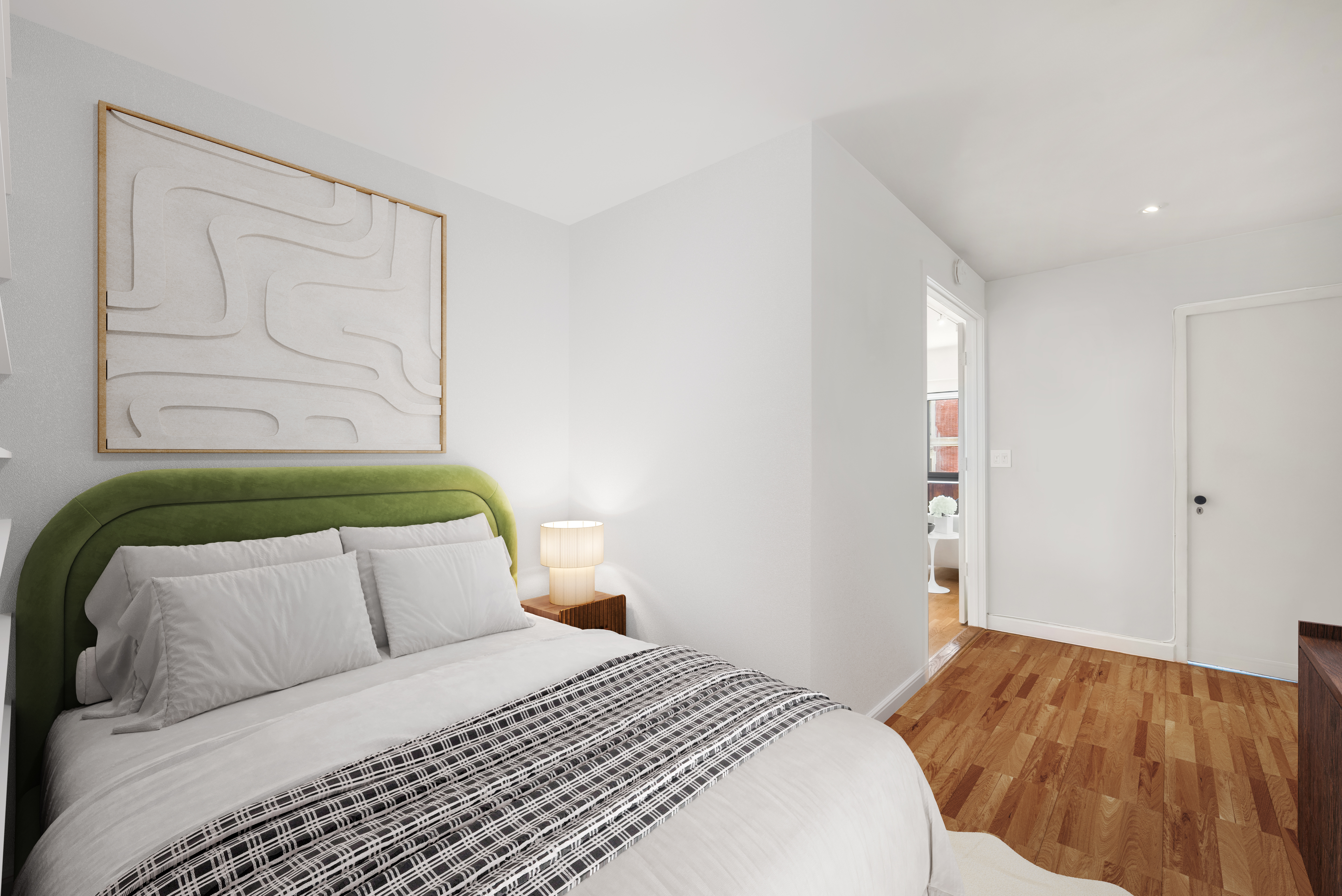 25 East 83rd Street, Unit 9B Manhattan, NY 10028 - Photo 6 of 8 a bedroom with a bed and a painting on the wall