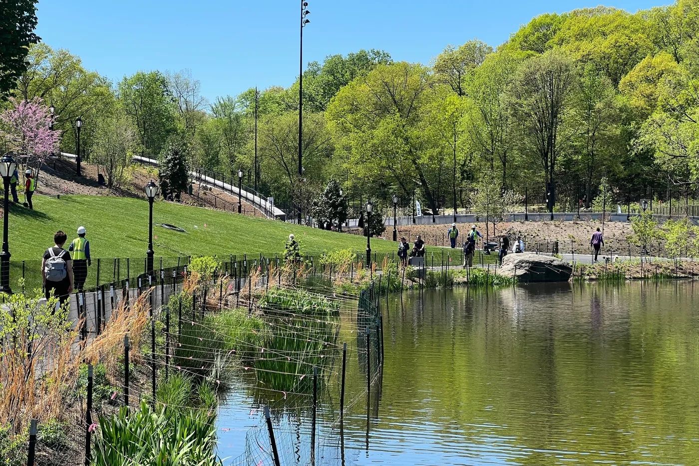 a view of a lake with a house