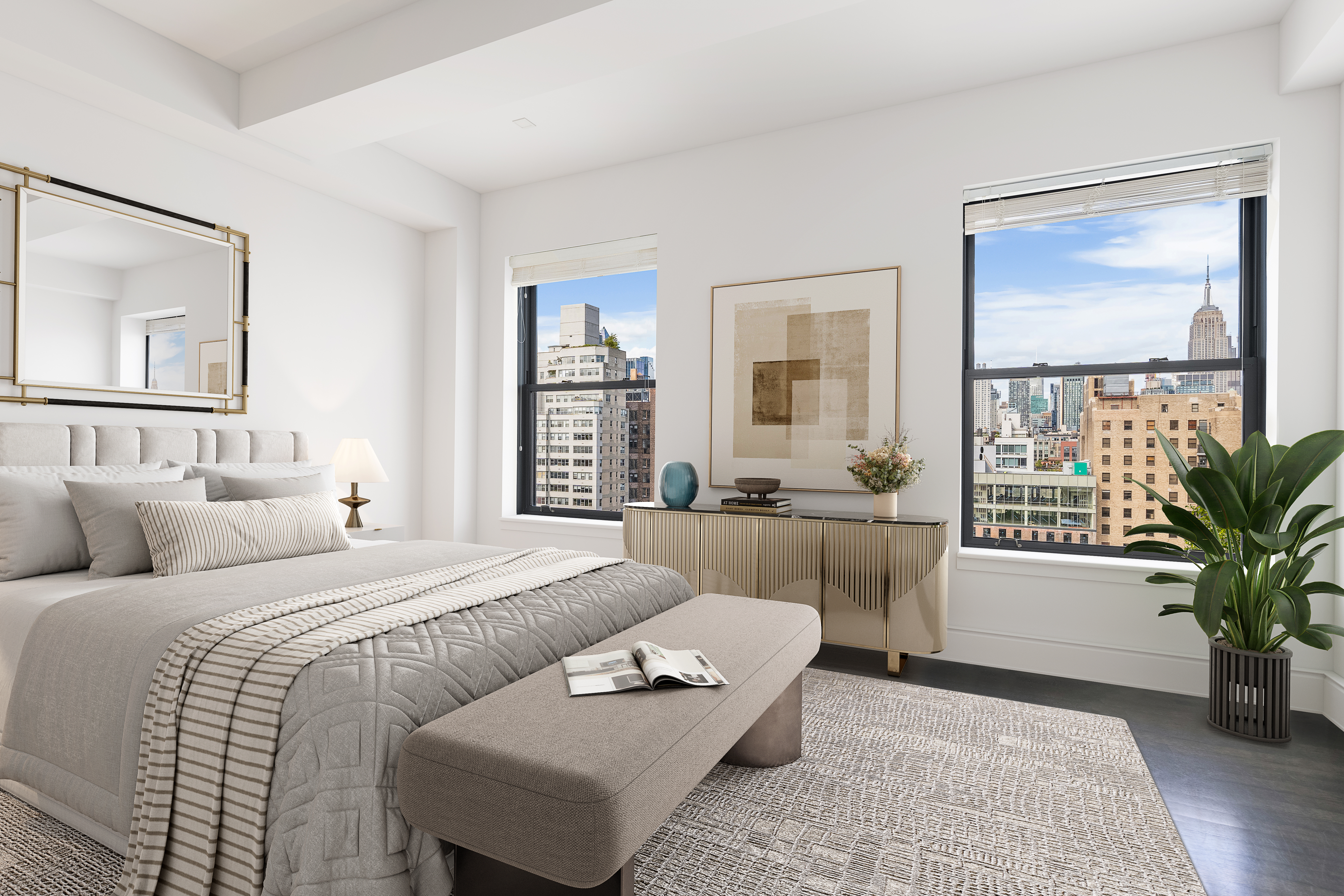 150 West 12th Street, Unit 11E Manhattan, NY 10011 - Photo 10 of 15 a living room with furniture and a large window