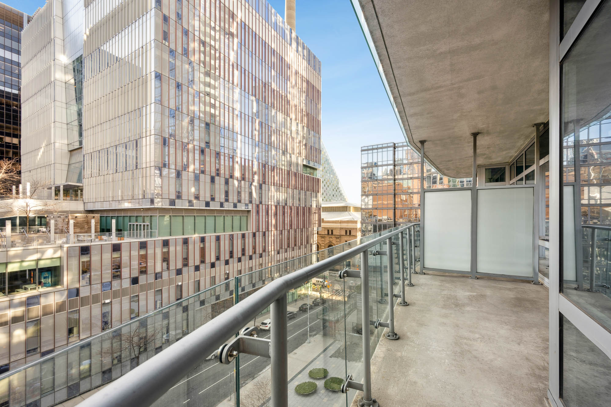 555 West 59th Street, Unit 7E Manhattan, NY 10019 - Photo 8 of 9 a view of balcony with staircase