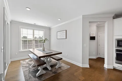 a workspace with furniture and a window