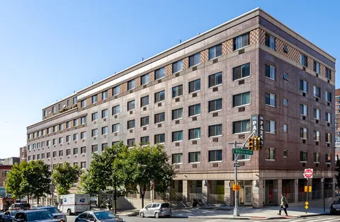 a front view of a building