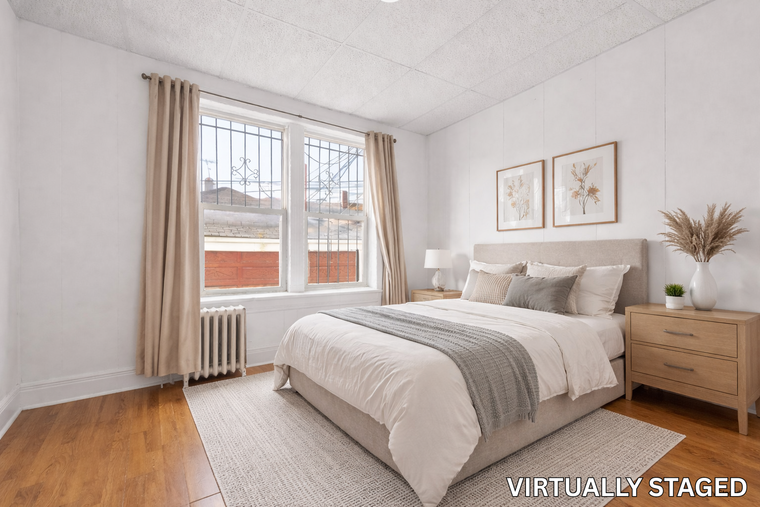 742 44th Street Brooklyn, NY 11220 - Photo 20 of 23 a bedroom with a large bed and a large window