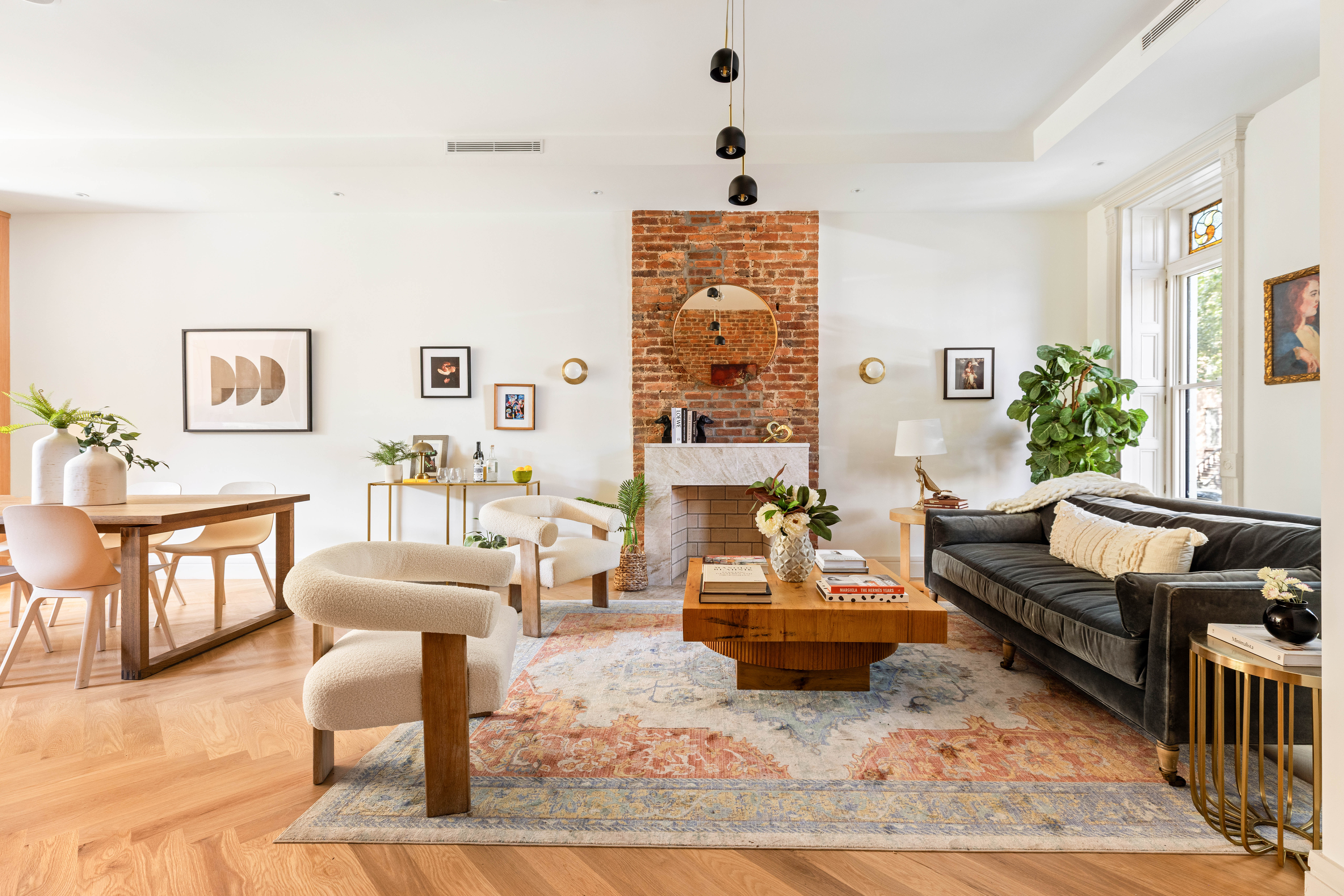 444 Quincy Street Brooklyn, NY 11221 - Photo 3 of 16 a living room with furniture and a potted plant