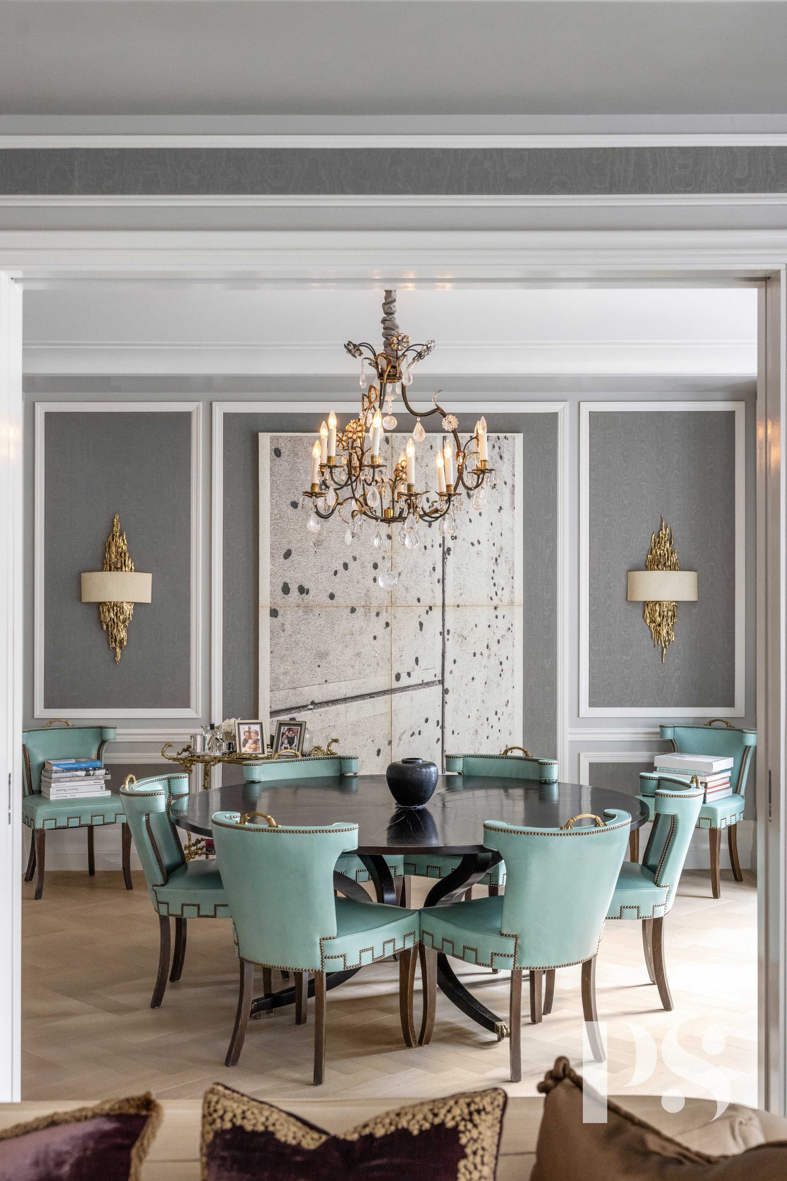 135 East 79th Street, Unit 8E Manhattan, NY 10075 - Photo 7 of 26 a view of a dining room with furniture and chandelier