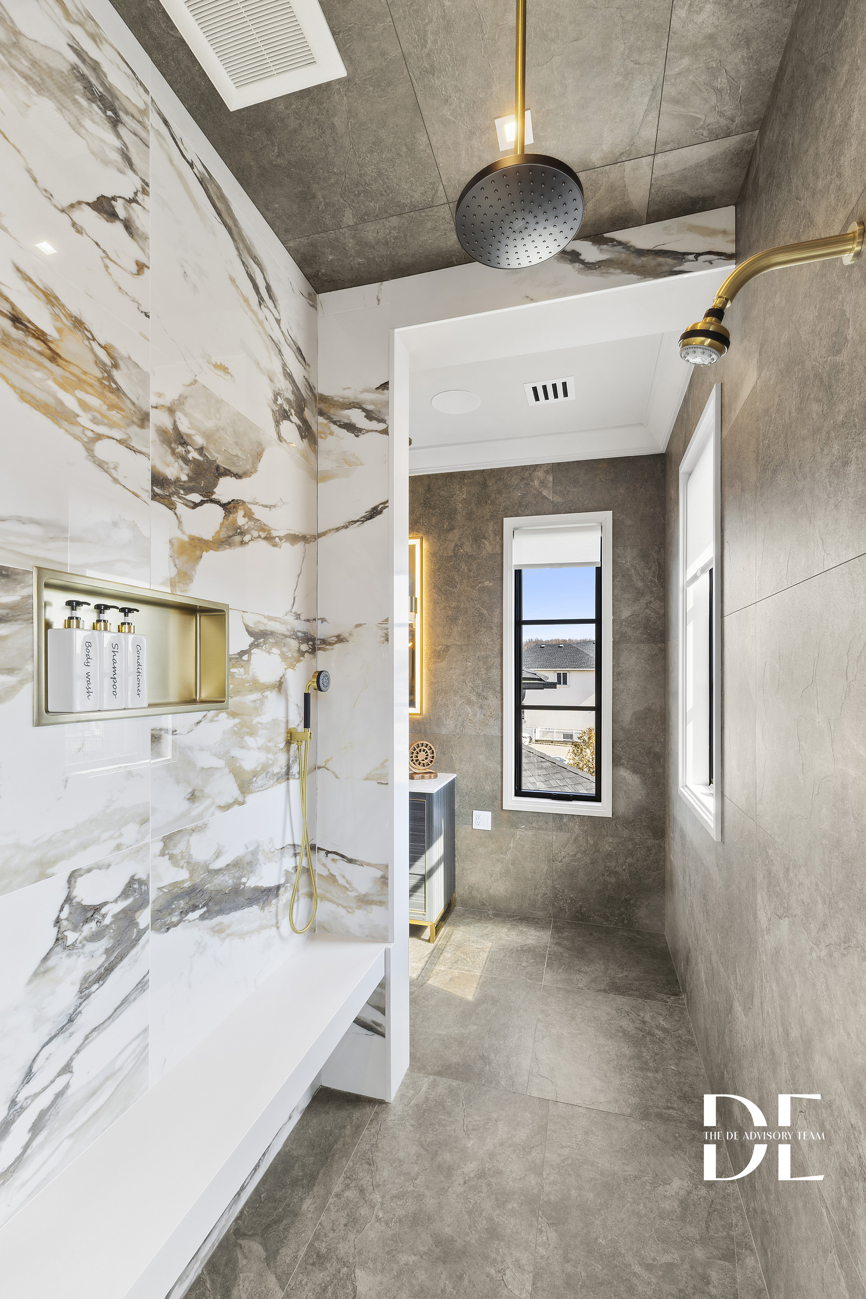 52 Nicolosi Loop Staten Island, NY 10312 - Photo 13 of 23 a spacious bathroom with a granite countertop sink a mirror and shower