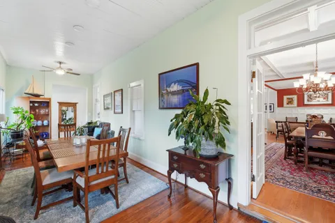 a view of a livingroom and dining room