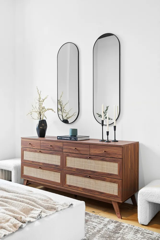 a view of two mirror and a mirror