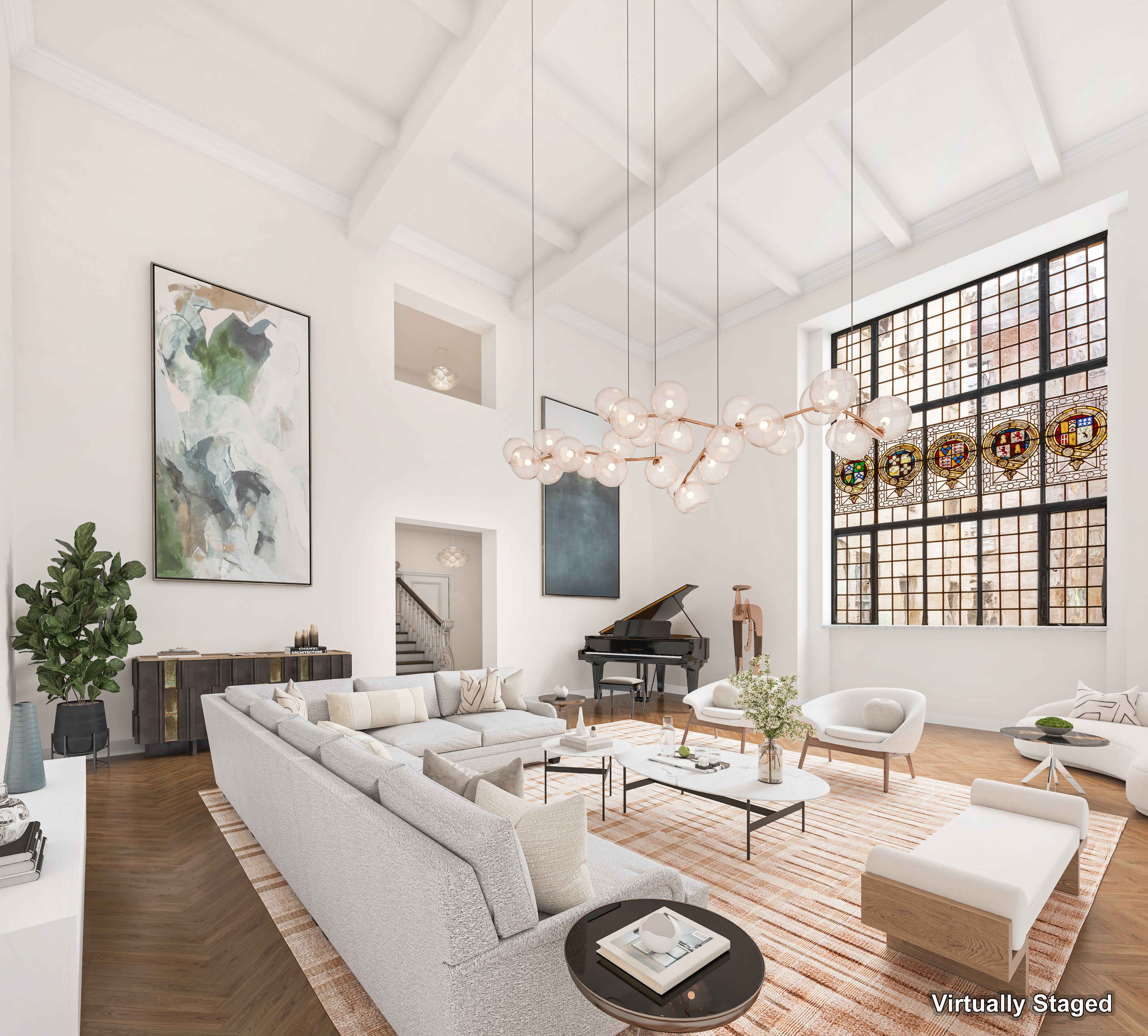 131 East 66th Street, Unit 8/9EF Manhattan, NY 10065 - Photo 1 of 12 a living room with furniture and a large window
