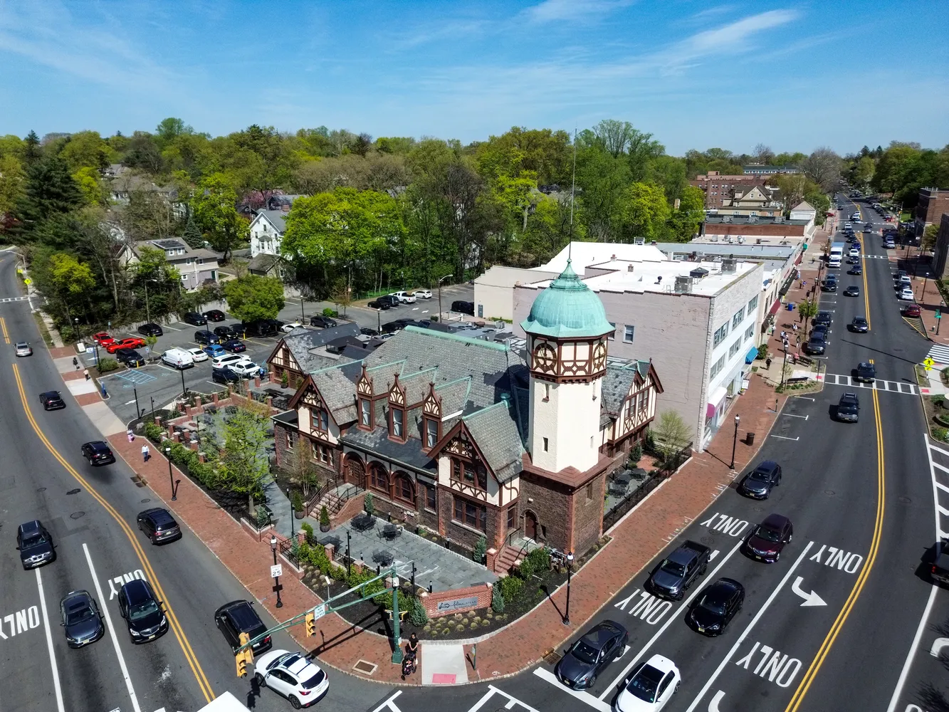 a view of a building with a outdoor space