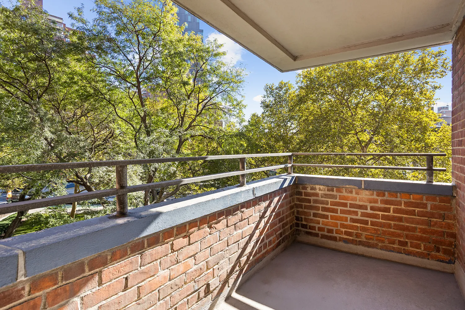 a view of balcony with mountain view