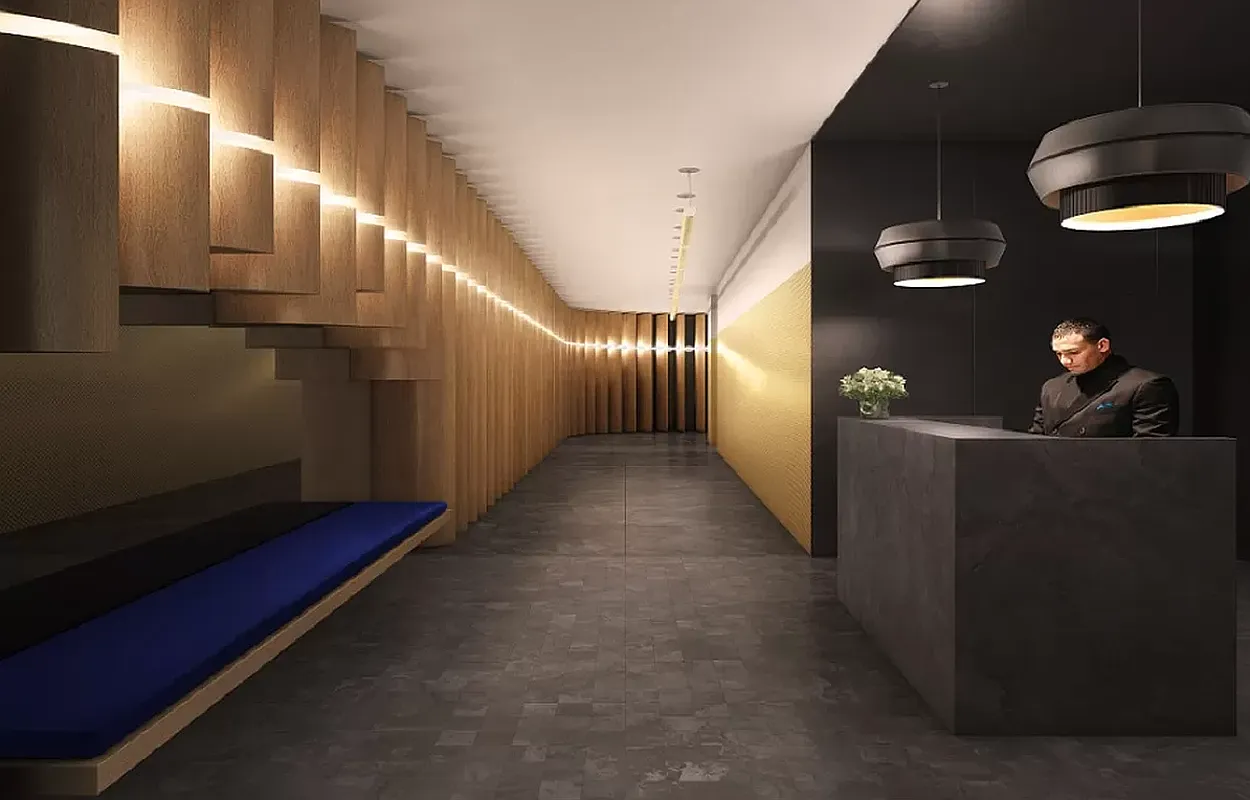 385 1st Avenue, Unit 11A Manhattan, NY 10010 - Photo 6 of 11 a view of a hallway with entryway