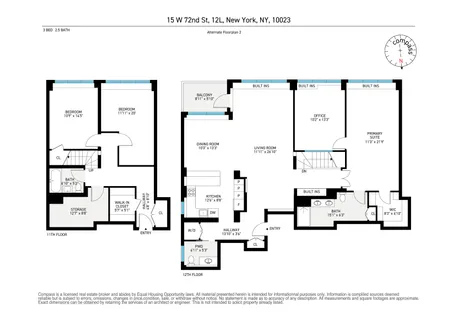 $2,999,000 | 15 West 72nd Street, Unit 12L | Upper West Side