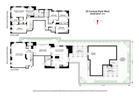$16,900,000 | 25 Central Park West, Unit 21J | Upper West Side