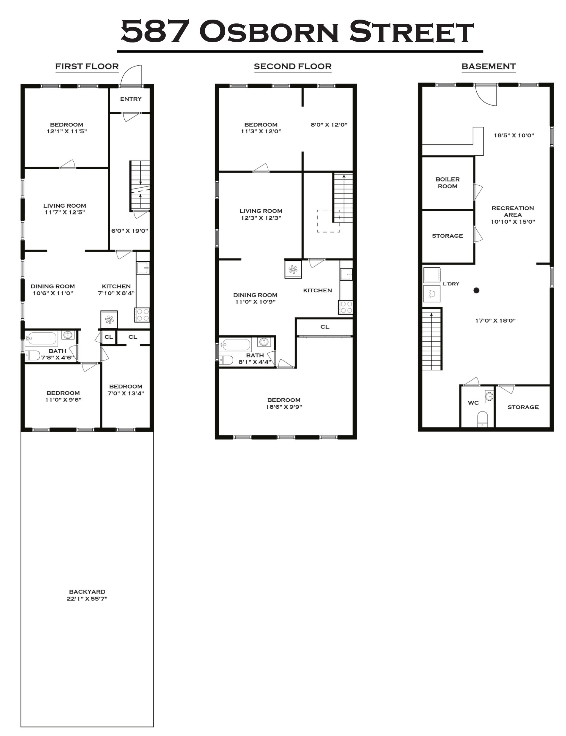 587 Osborn Street Brooklyn, NY 11212 - Photo 10 of 10 a picture of a floor plan